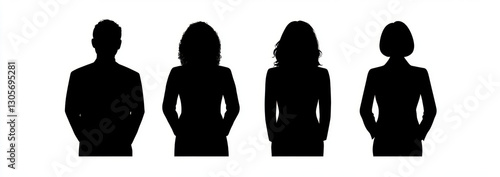 women id silhouette portraits set 1 
