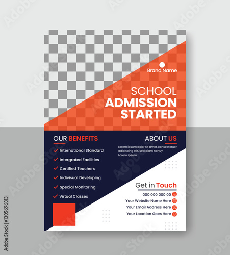 minimalist and modern flyer design for school admission or flyer design template for educational marketing