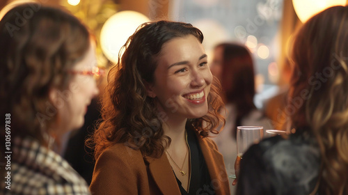 Empowering Connections: People Networking at a Womens Day Event photo