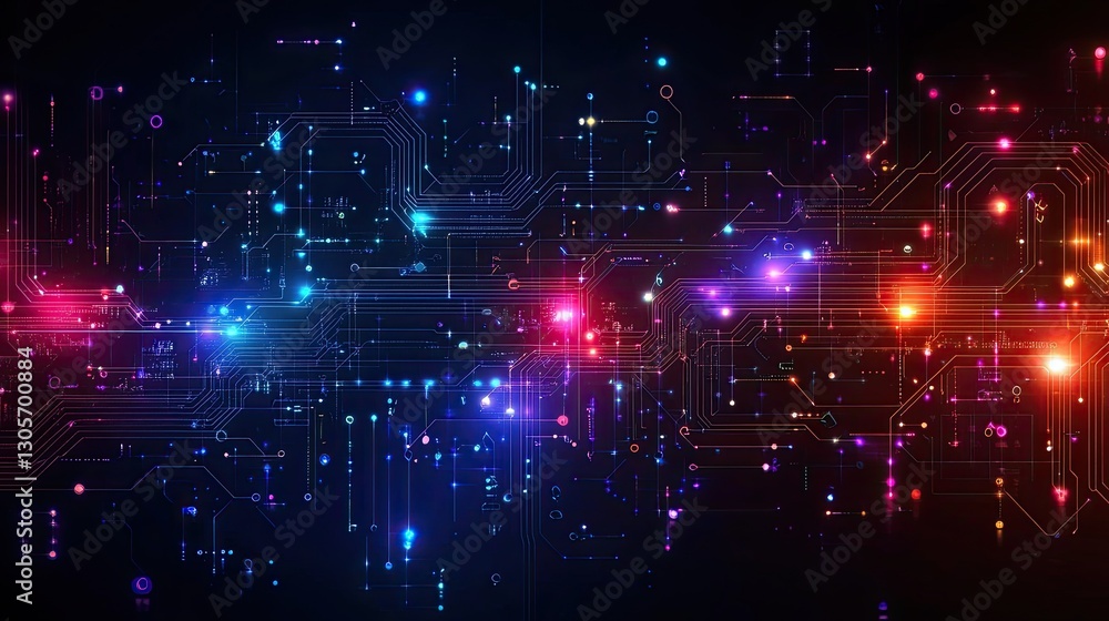 Fototapeta premium Abstract circuit board glowing futuristic background