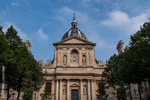 West facade of Chapelle Sainte-Ursule de la Sorbonne on the Sorbonne square (Place de la Sorbonne), Latin Quarter. Paris. France.
