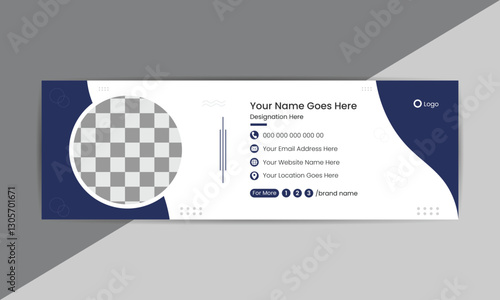 Email signature design or electronic mail sign template for email marketing