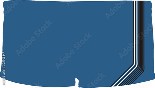 Men’s Swim Trunks – Sporty Blue Boxer Briefs with Striped Detail