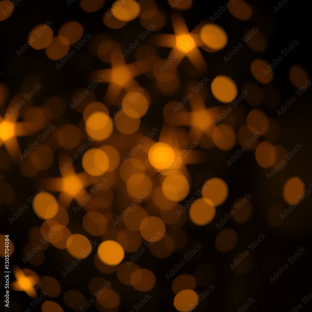 Obraz premium Glittering gold stars of bokeh use for celebrating on a dark background