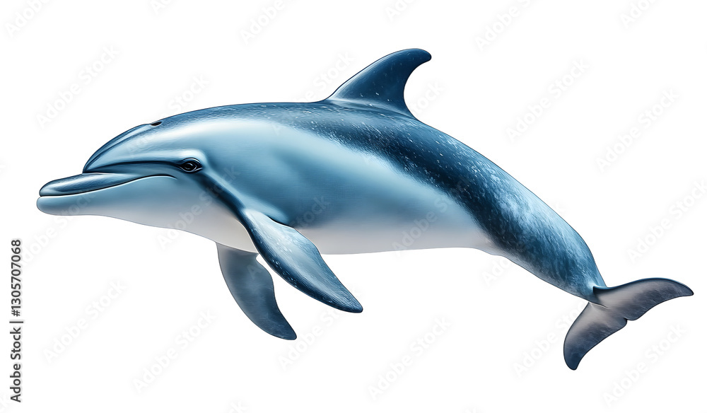 Dolphin side view, isolated background. Generative Ai Dolphin side view, isolated background. Generative Ai