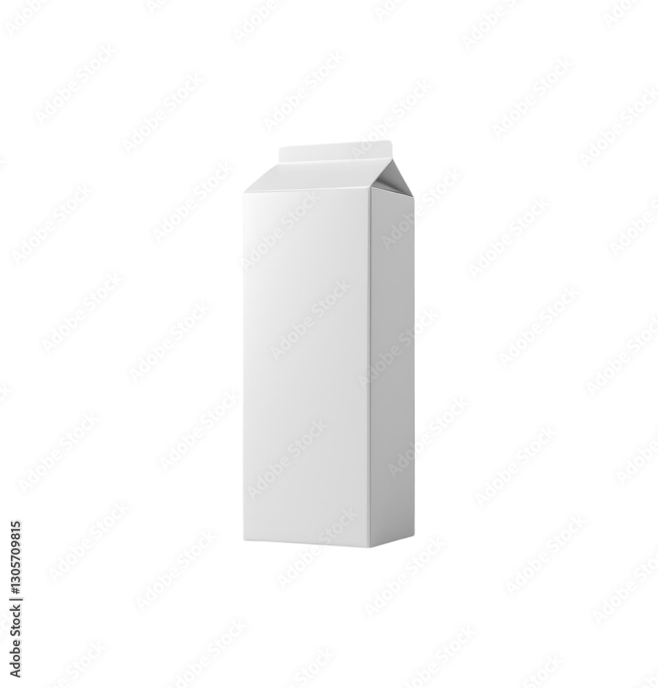 Blank White Milk or Juice Carton Package with Clean Modern Design for Beverage Product Mockup Template Isolated on Transparent and White Background Blank White Milk or Juice Carton Package with Clean Modern Design for Beverage Product Mockup Template Isolated on Transparent and White Background
