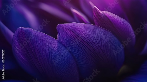 Purple flowers bloom vibrantly against a dark blue backdrop.