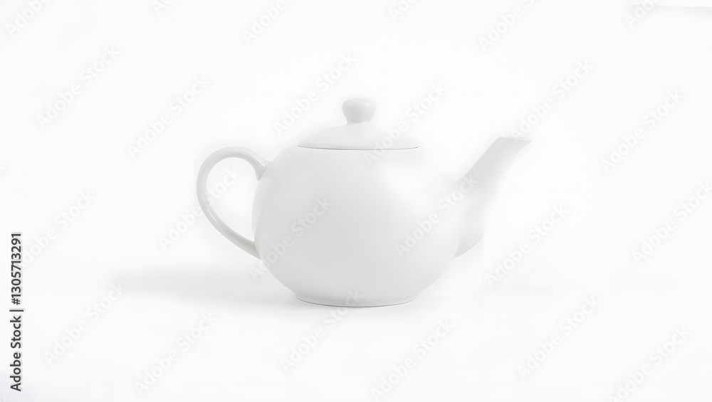 a simple white teapot with a lid, on a clear background, it's ready to brew a perfect cup of tea a simple white teapot with a lid, on a clear background, it's ready to brew a perfect cup of tea