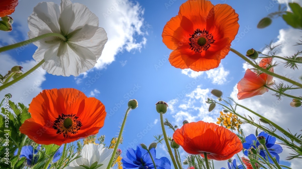 Obraz premium Beautiful colorful wild flowers in Spring.