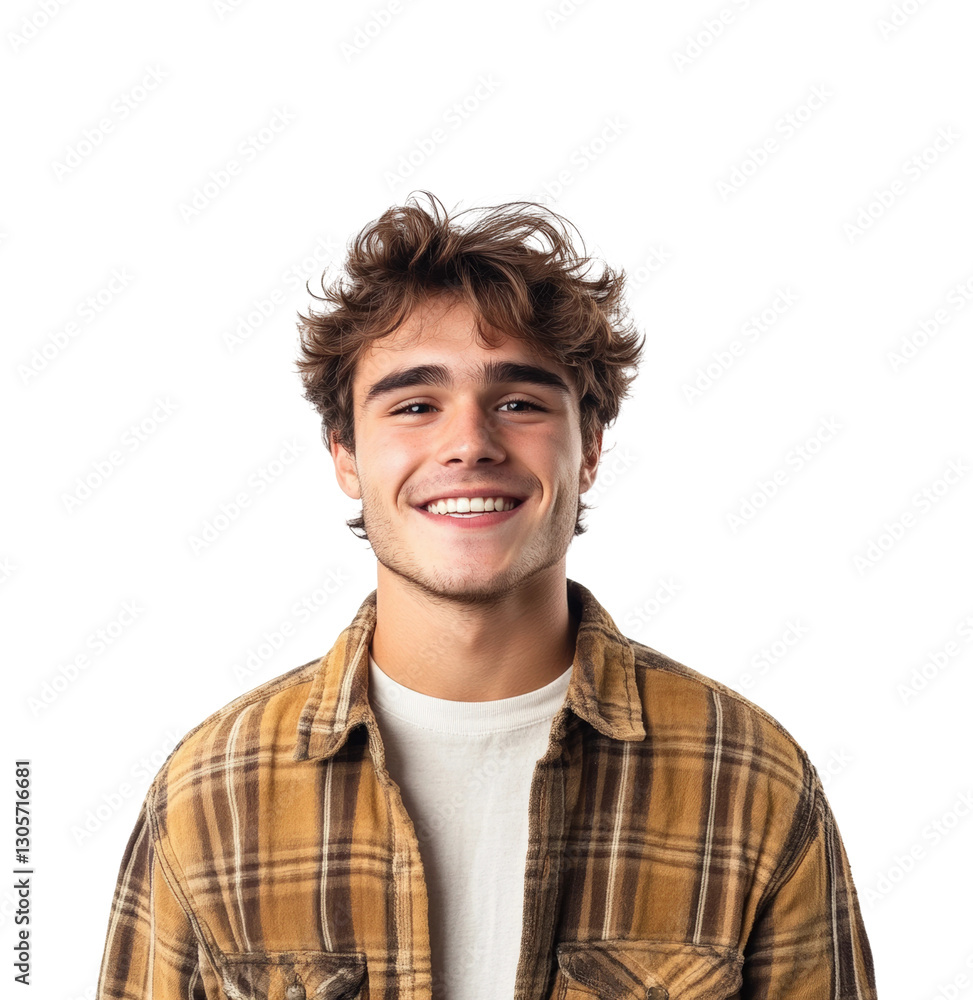 Smiling young man portrait neutral joyful expression lifestyle concept isolated on transparent background Smiling young man portrait neutral joyful expression lifestyle concept isolated on transparent background