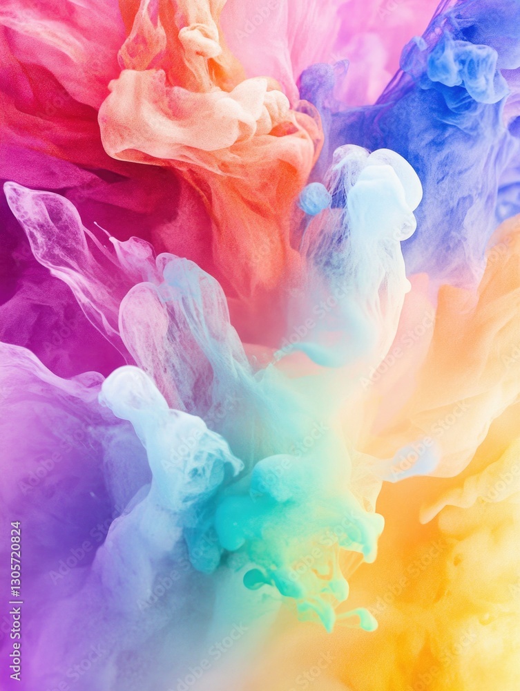 Fototapeta premium Vibrant mix of colors in a cloud-like formation.