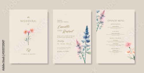 Minimalist wedding invitation template. Premium wedding invitation template. Wedding engagement template. engraved wedding invitation template