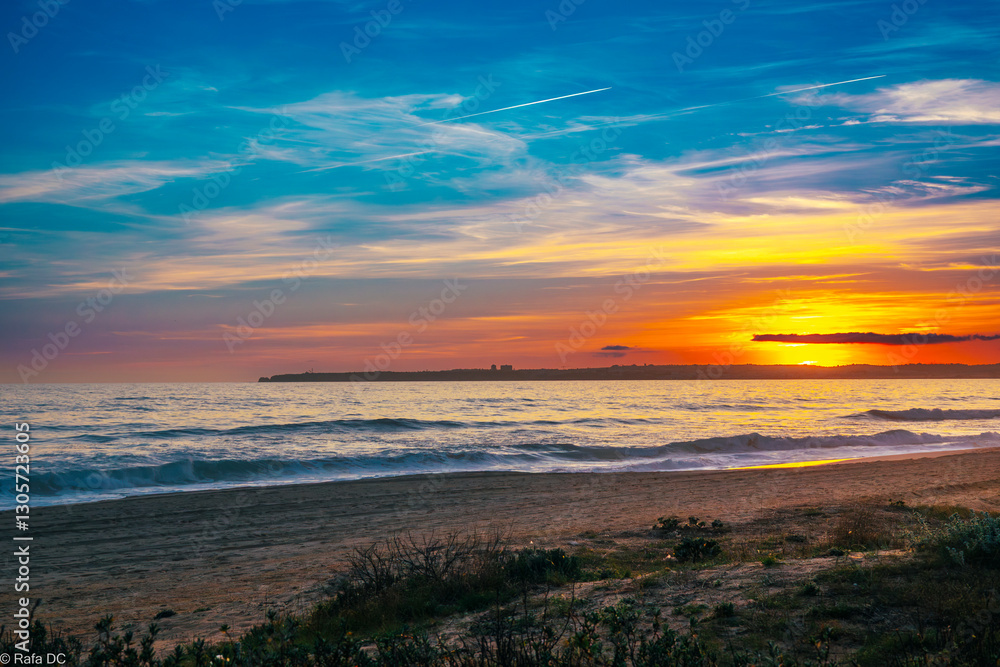 Fototapeta premium Alvor Portugal Winter Sonnenuntergang