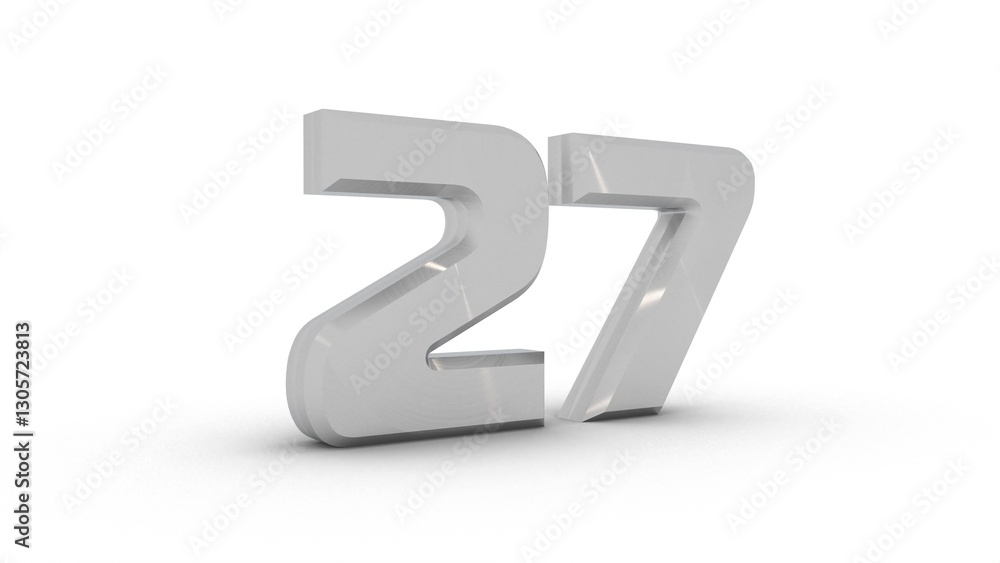 3D silver number 3D silver number