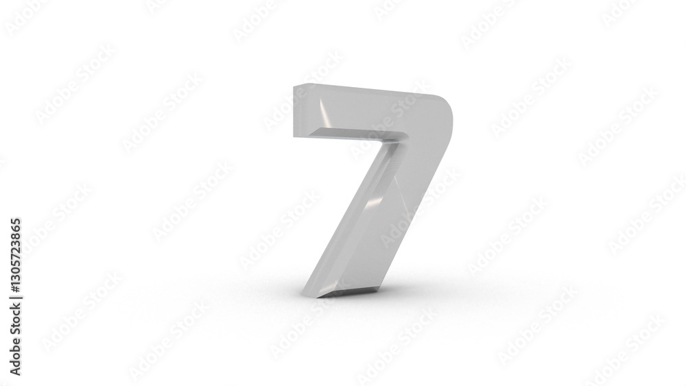 3D silver number 3D silver number