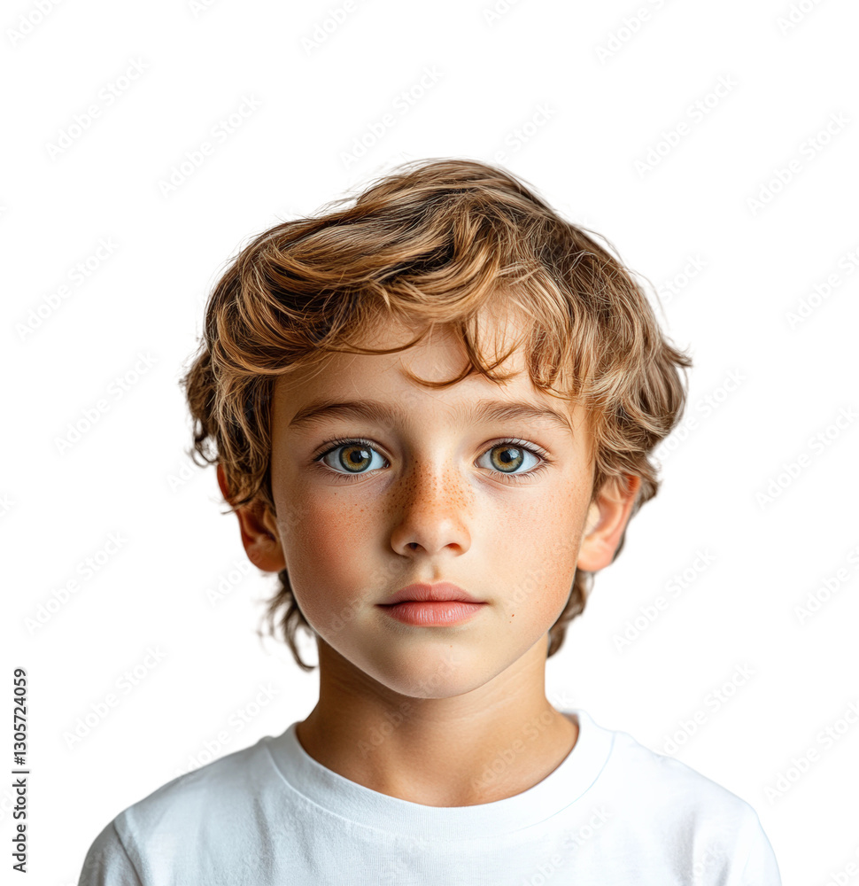 Portrait of thoughtful boy innocence and curiosity isolated on transparent background Portrait of thoughtful boy innocence and curiosity isolated on transparent background