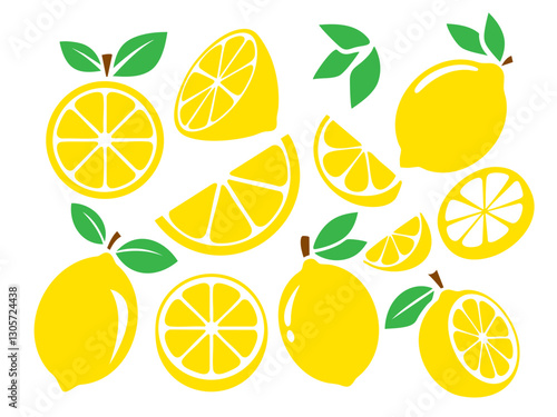 Lemon Fruit Juice Slice Leaf DIY Gift Doodle Clipart Shape