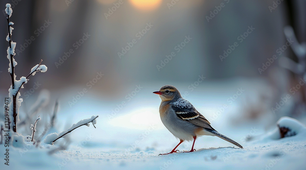 Fototapeta premium robin on snow