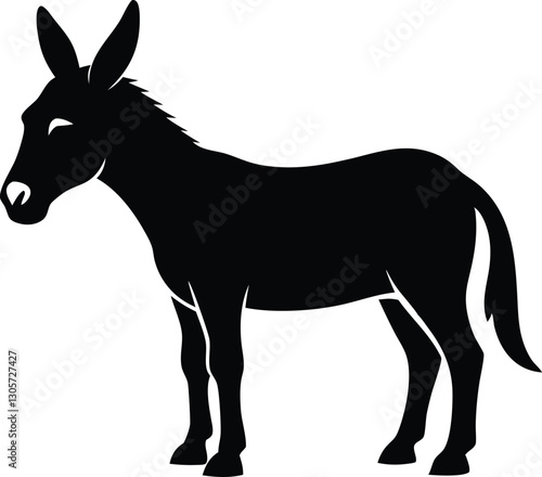 Donkey silhouette vector illustration. silhouette of a donkey