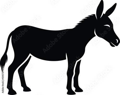 Donkey silhouette vector illustration. silhouette of a donkey