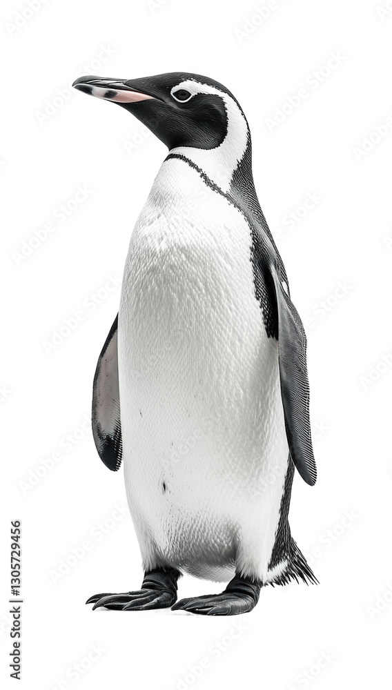 Obraz premium Penguin portrait in animal environment view wildlife concept isolated on transparent background