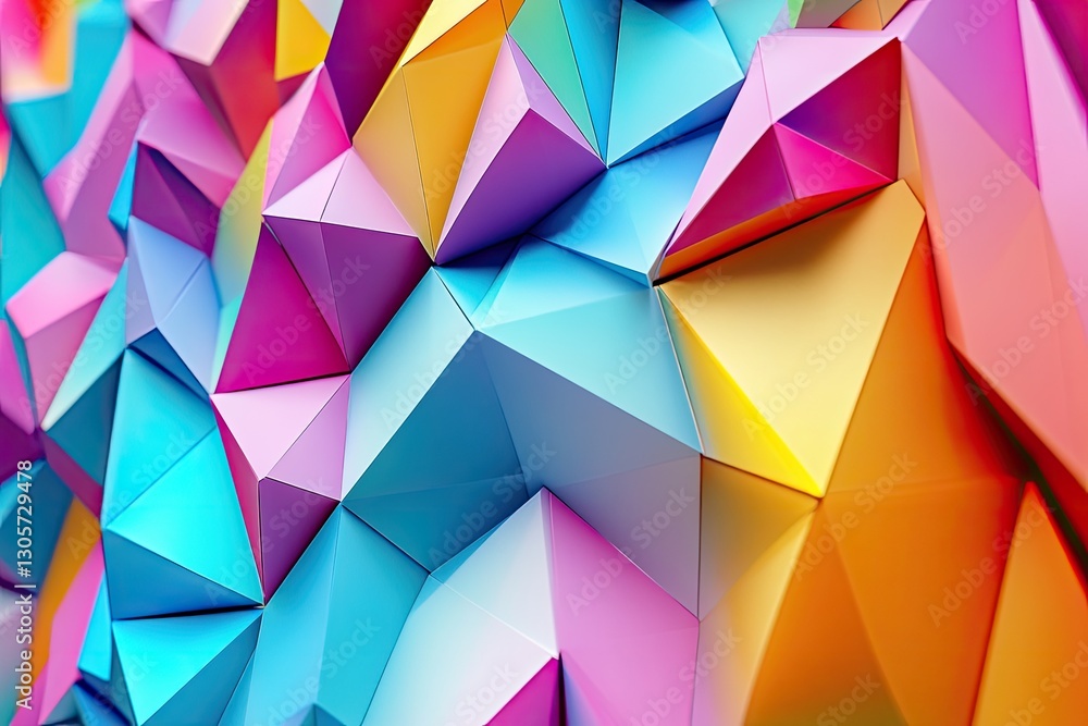 Colorful, Geometric, Abstract, Polygonal Wall Colorful, Geometric, Abstract, Polygonal Wall
