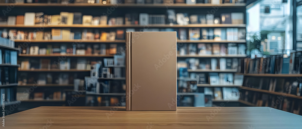 Book on table, bookstore background Book on table, bookstore background