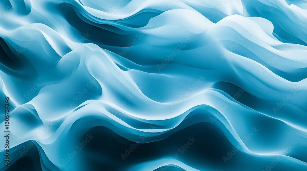 Fototapeta premium Abstract blue wavy background.