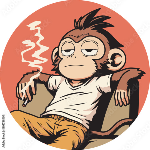 Chill monkey cartoon illustration