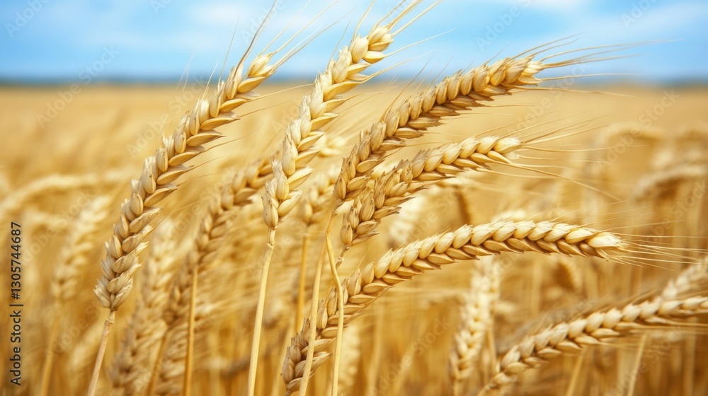 Close-up of a wheat field under a clear blue sky showcasing nature's beauty. Close-up of a wheat field under a clear blue sky showcasing nature's beauty.