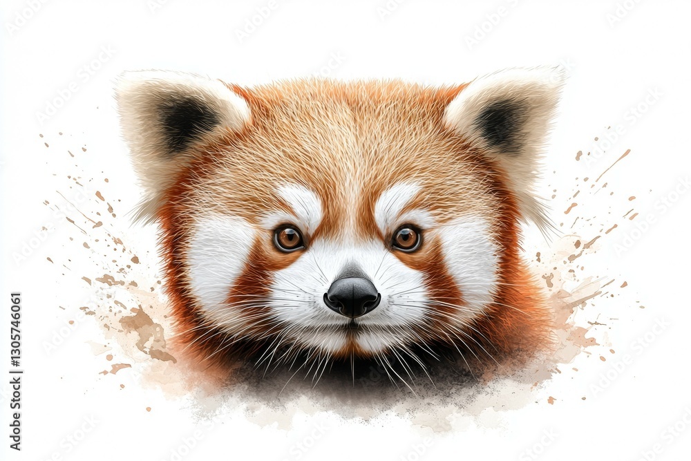Close up of a red panda bear with a white face Close up of a red panda bear with a white face
