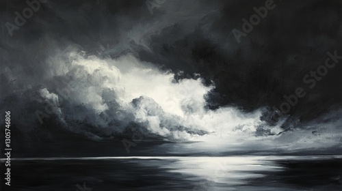 Dark charcoal and deep grey storm clouds, moody and sleek with soft shadows