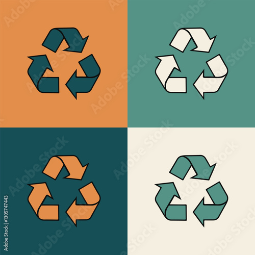 Recycle Icons Pack - Vector Illustration, stock illustration