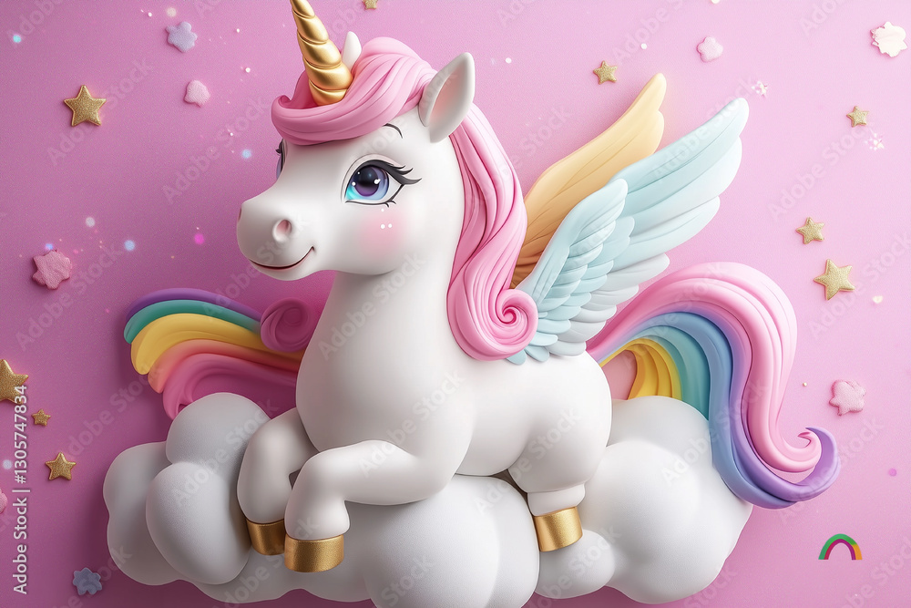Cute Unicorn on Cloud Trendy Illustration of Pony, one Unicorn Awesome Rainbow Colors in Greeting Card Beautiful Horse with One Horn Magical Unicorn as Lovely Background Cute Unicorn on Cloud Trendy Illustration of Pony, one Unicorn Awesome Rainbow Colors in Greeting Card Beautiful Horse with One Horn Magical Unicorn as Lovely Background