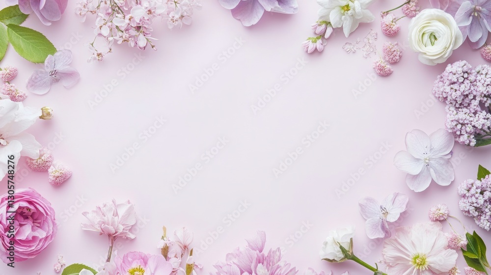 Beautiful background template made of Spring flowers. Beautiful background template made of Spring flowers.