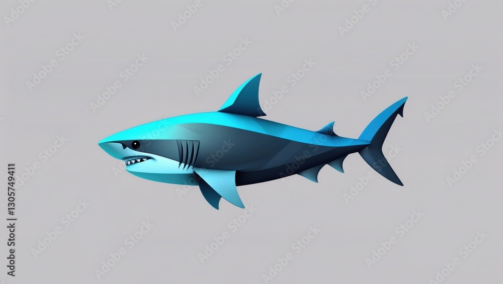 Fototapeta premium Stylized Marine Predator with Sharp Teeth and Sleek Body Design for Creative Projects