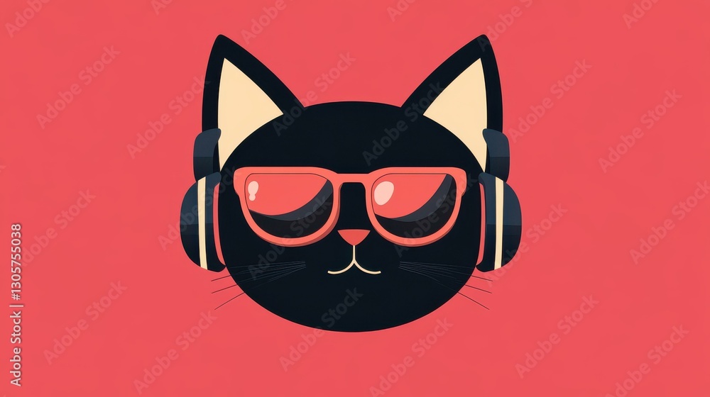 Discover the fun Cat Head Graphic, blending music and style with a sleek flat design ideal for vibrant animations. Discover the fun Cat Head Graphic, blending music and style with a sleek flat design ideal for vibrant animations.