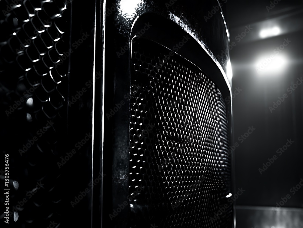 Gritty textures and rhythmic patterns in a dramatic, dark industrial space Gritty textures and rhythmic patterns in a dramatic, dark industrial space