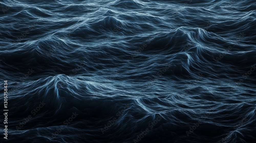 Naklejka premium Dark moody gradient with deep blue and black waves, smooth and minimalistic