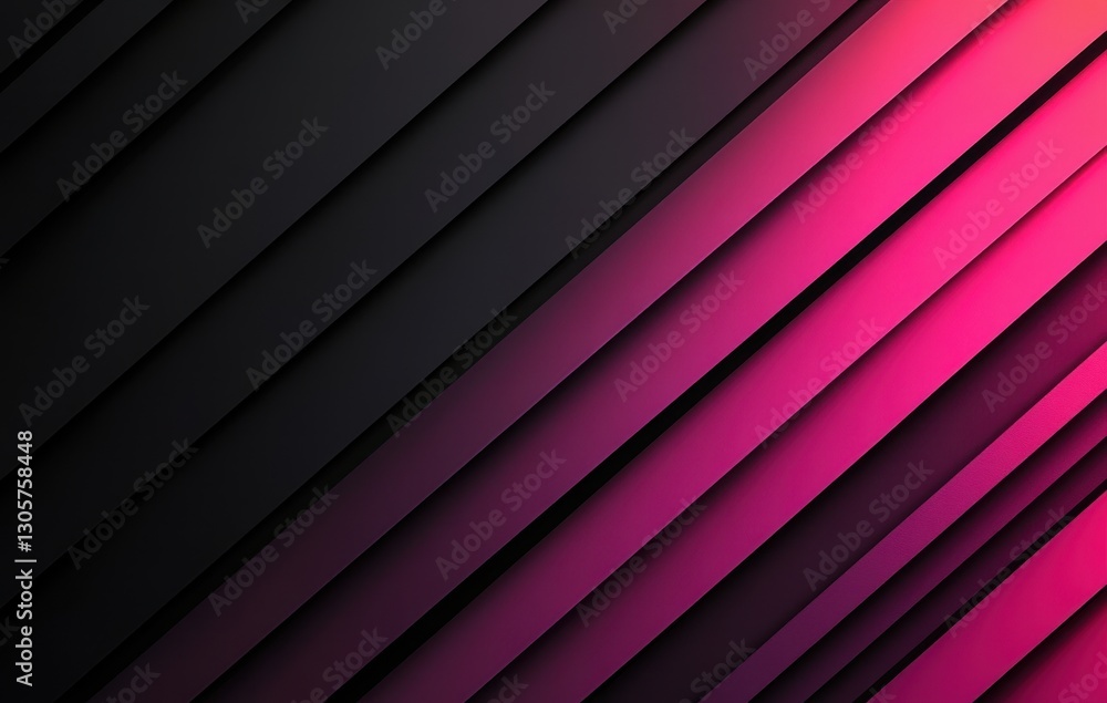 Obraz premium Abstract Design with Dynamic Color Gradient and Layered Lines in Shades of Black and Pink for Modern Backgrounds and Creative Projects