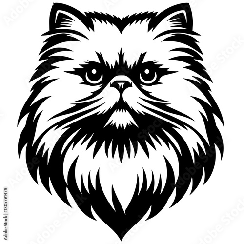 Persian cat portrait silhouette