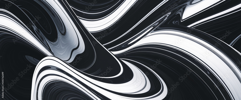 Abstract image of swirling black and white lines creating a dynamic, three-dimensional effect, symbolizing movement, energy, and modern design, ideal for backgrounds or graphic design Abstract image of swirling black and white lines creating a dynamic, three-dimensional effect, symbolizing movement, energy, and modern design, ideal for backgrounds or graphic design