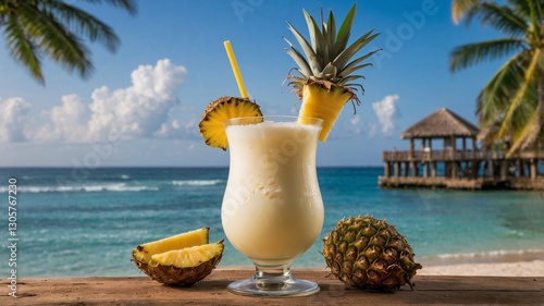 Cocktail Pina Colada in spiaggia