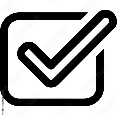 Check mark symbol, confirmation icon, approval design, black and white, copy space
