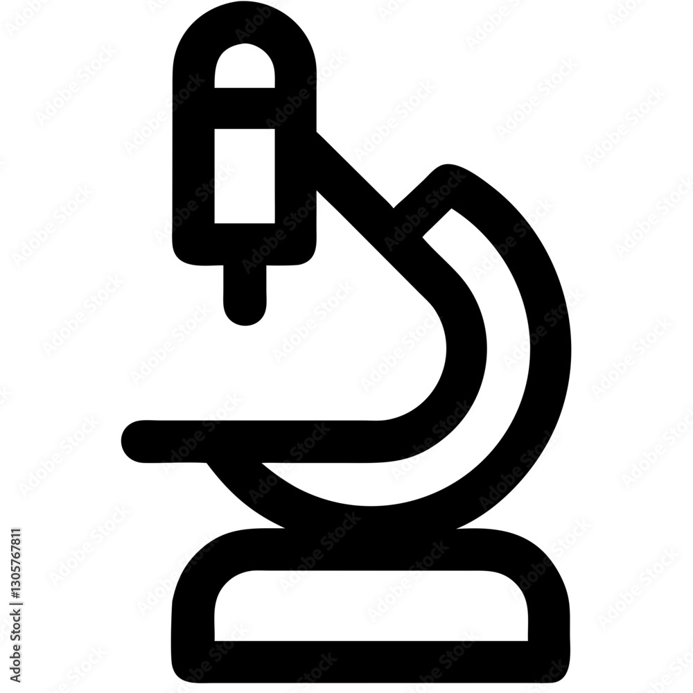 Microscope icon on a minimalistic background Microscope icon on a minimalistic background