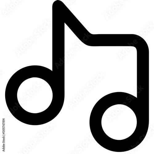 Musical note symbol in minimalist design