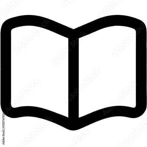 Open book illustration with bold lines