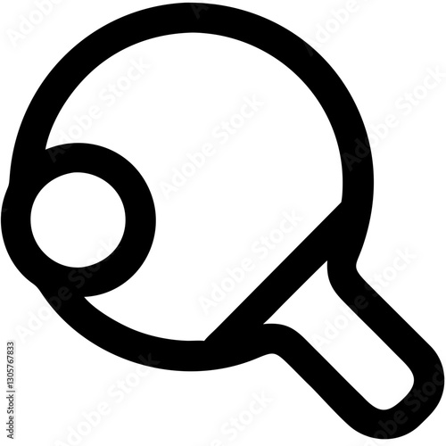 Ping pong symbol, table tennis icon, sport design, black and white, copy space

