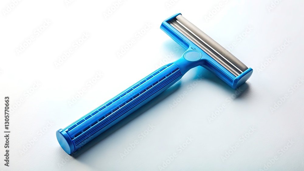 Blue Disposable Razor Blade, Single Use Shaving Razor, Close-up Drone Photography Blue Disposable Razor Blade, Single Use Shaving Razor, Close-up Drone Photography