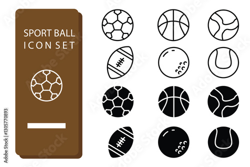 Sport ball icon logo element collection